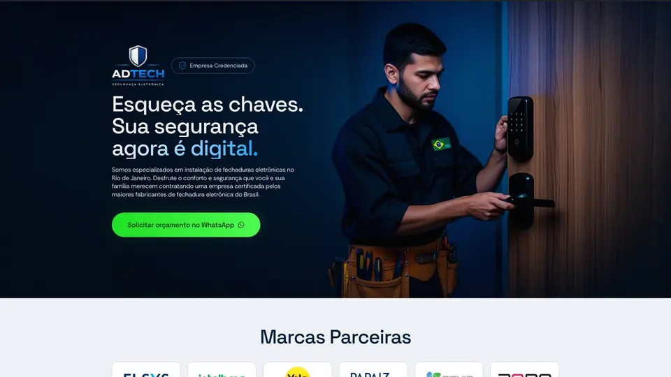 Primeira seção da landing page Adtech